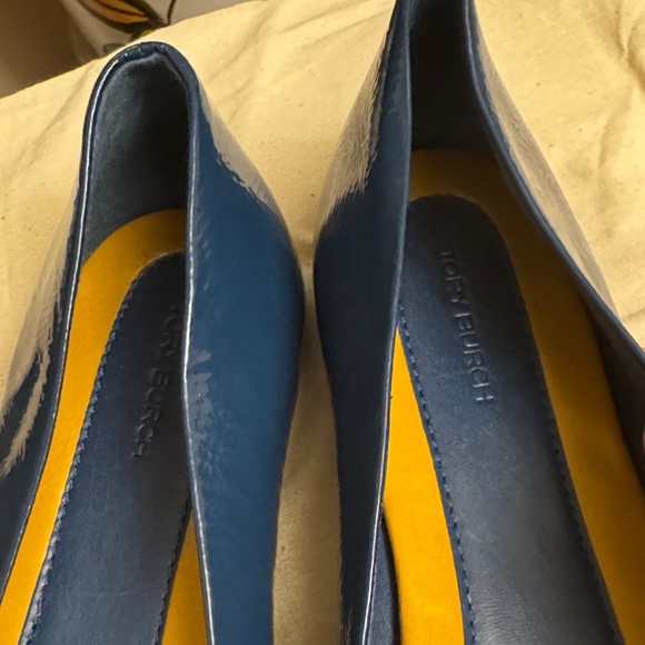 Tory Burch Navy Blue Georgia Ballet Jeans Flats size 10M - Picture 5 of 6